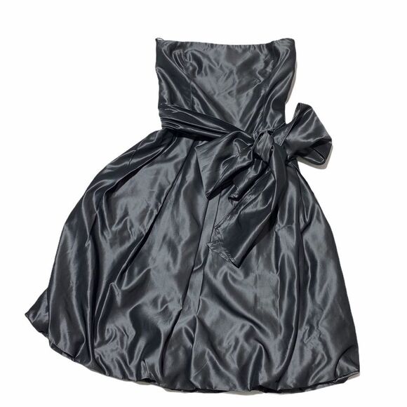 ZARA Black Bow Strapless Bubble Dress Size Small - Picture 8 of 11